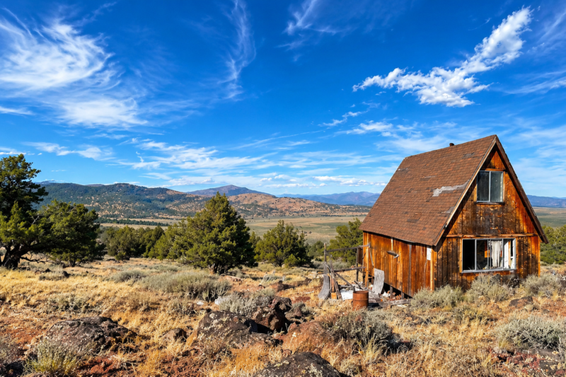 $985/Acre High-Desert Sanctuary: 40.5 Acres with Panoramic Valley Views, Cabin & Dual Lots in Termo, CA